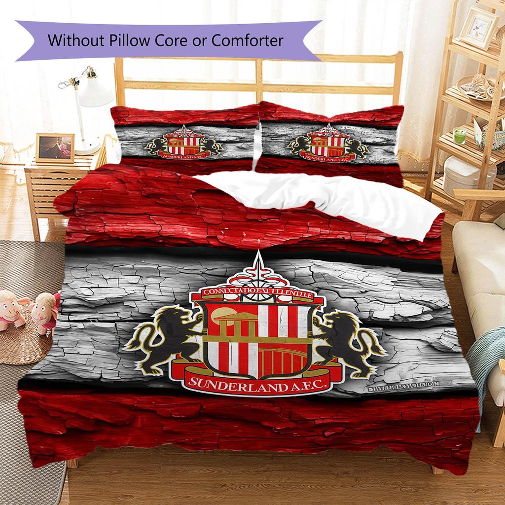 Sunderland A.F Pattern Bedding,Quilt Set Quilt Cover Pillowcase Home Birthday Gift(1 * duvet cover + 2 * pillowcase, without core)