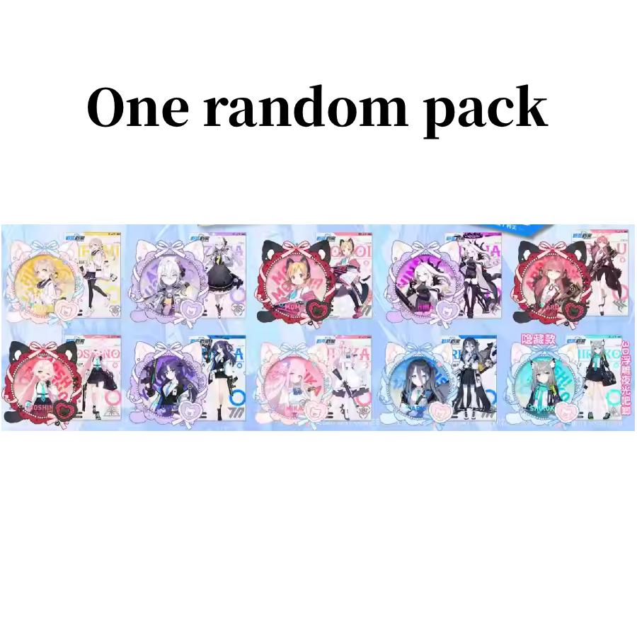 Blue Archive Широко и Харука AR Интерактивный Блестящий Лазерный Металлический Значок-Булавка, Коллекционный Значок Персонажа Игры, Секретная Коробка, 75 мм One random pack *1ea