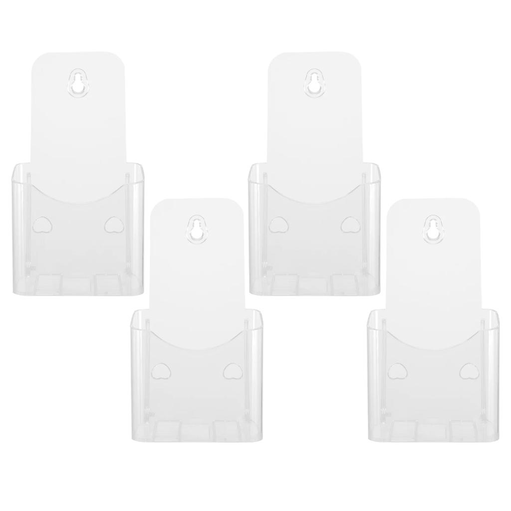 4 ks Akrylový stojánek na displej Trojdílné letáky Čirý akrylový držák na brožury Organizér na stolní doplňky Držák na vizitky/poznámky