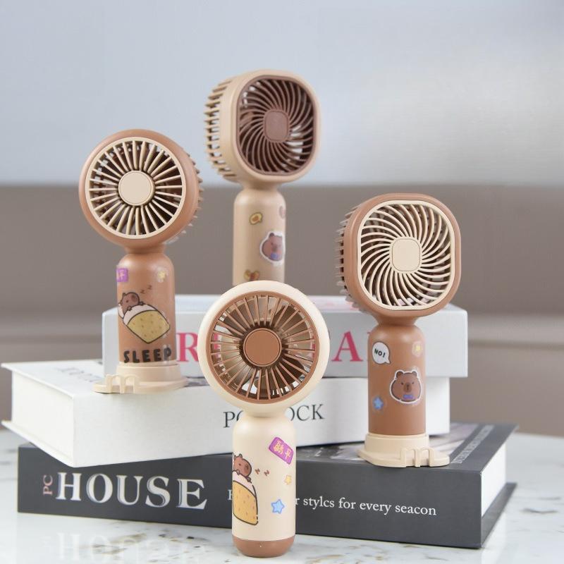New Cartoon Themed Best-selling Solid Color Handheld Small Creative USB Charging Fan, Student Mini Portable Fan