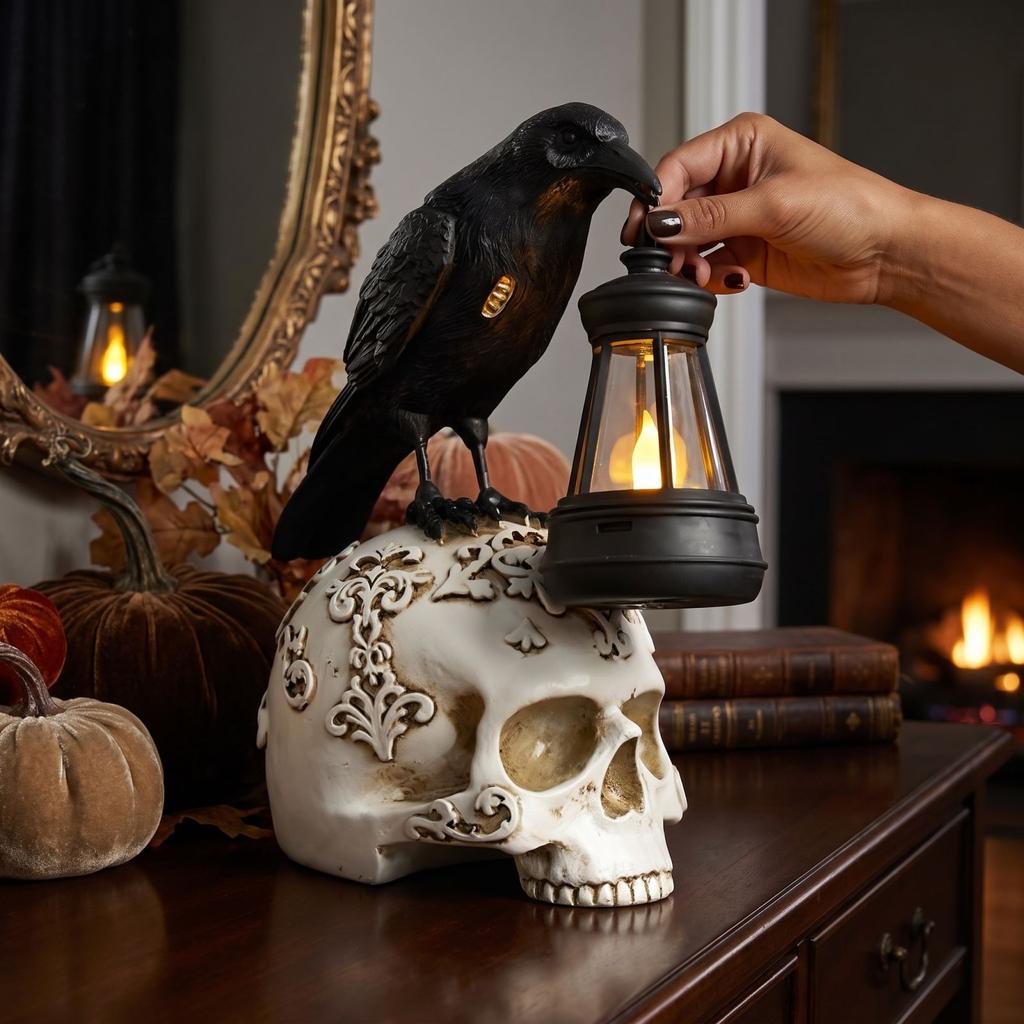 Lampe d'Halloween Ornement Décoratif pour Décoration d'Intérieur Gothic Sinistre Affichage