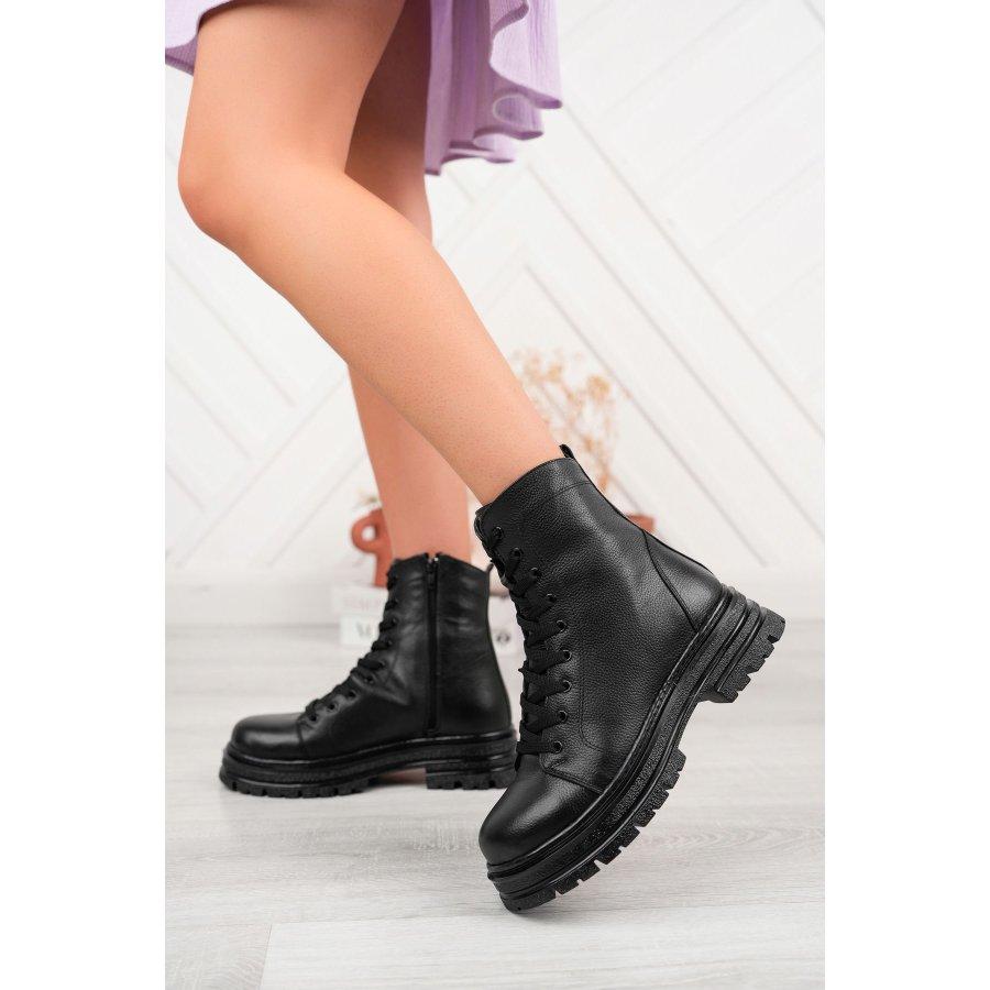 Women's Genuine Leather Thick Soled Casual  Boots