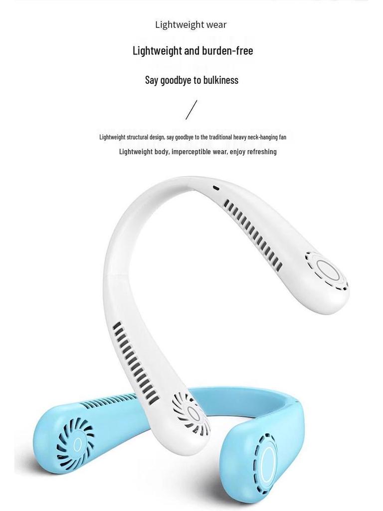 2024 Ultra-Quiet Rechargeable Neck Fan: Portable, Cooling, and Kid-Friendly