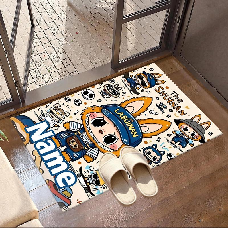 Custom Name Personalized Labubu Print Carpet, Versatile Home Decor Rug, for Playroom, Apartment, Balcony, Entryway, Hallway Gift
