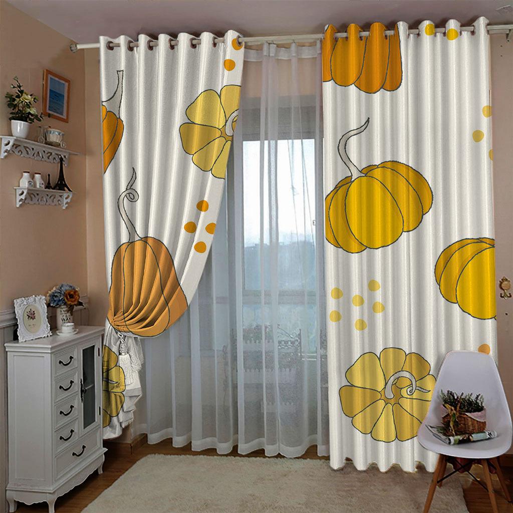 High Density Blackout Curtains Cartoon Small Objects Small Plants 3D Digital Printing Blackout Curtains