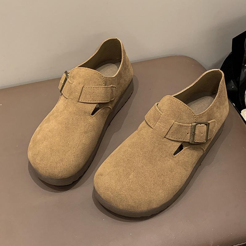 

Женские туфли на платформе весна, осень и зима 2025 новые туфли Doudou на одной педали ленивые туфли Boken всеобъемлющие женские туфли 35