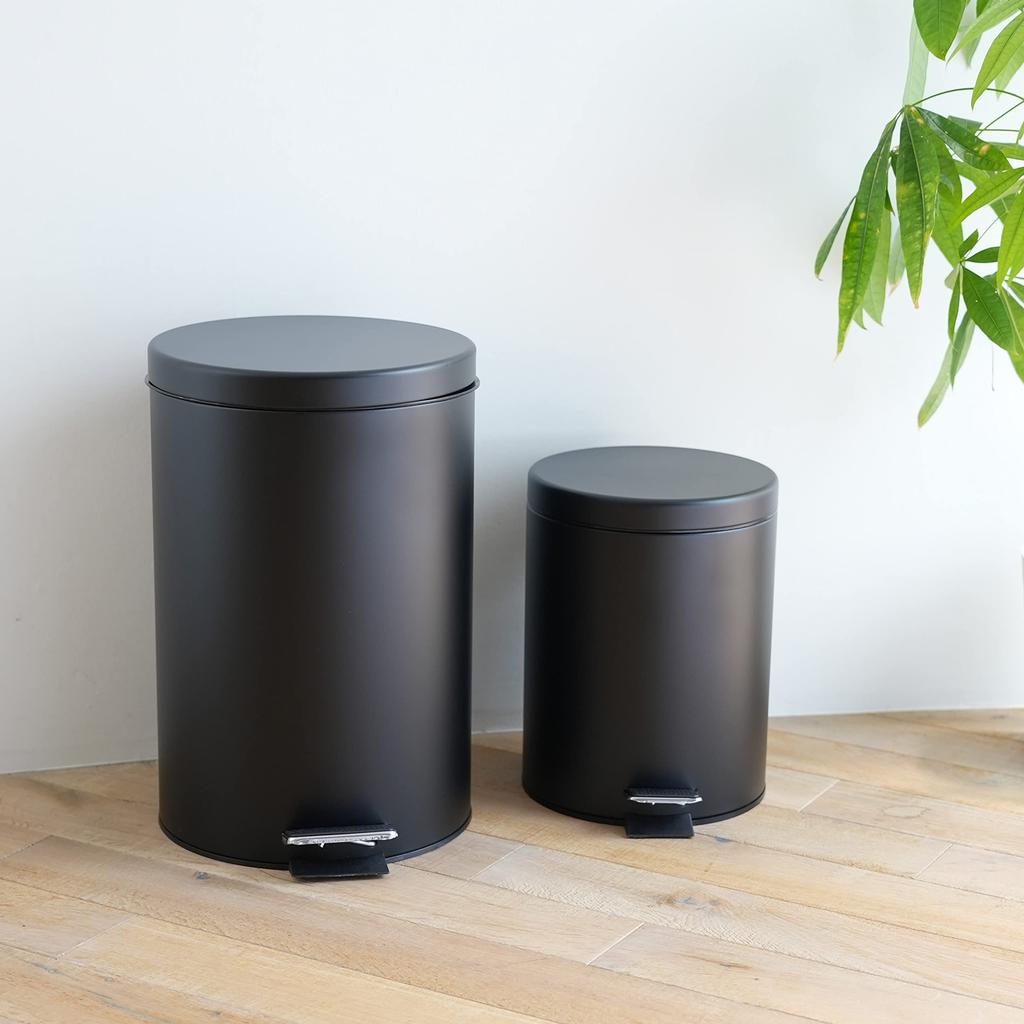 [BLKP] PEARL METAL Slow-Closing Pedal Bin, 12L, Limited Edition, Matte Black, N-7817