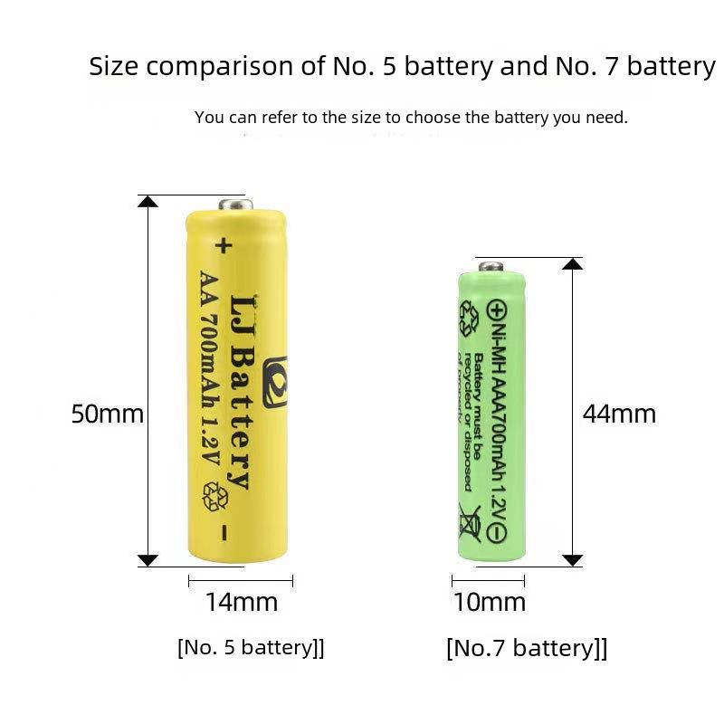 Rechargeable Nickel-Cadmium and NiMH Battery Set - No. 5 & No. 7 Large Capacity Batteries, Spot Delivery