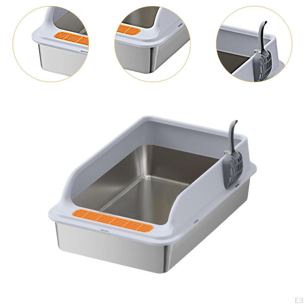 Cat Litter Box Kitty Pan Open Top Portable for Small and Large Cats,Cat Bedpan,Anti Splashing
