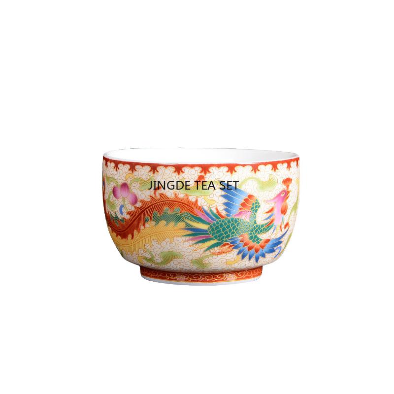 1pcs Ceramic Golden Dragon and Phoenix Master Cup Cloisonn É Large Tea Cup Kung Fu Tea Set  150ml