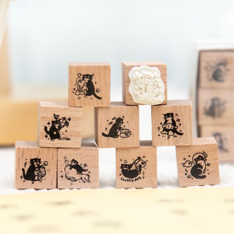 TIANZI Retro Pflanzen Blatt Blume Stempel Set 1 Stück/9 Stück DIY Fotoalbum Tagebuch Collage Dekorative Kartenherstellung Pflanze Vase Siegel Handbuch