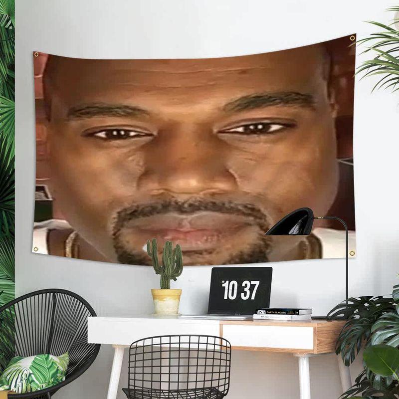 Funny Realistic Male Face Wall Tapestry Viral Internet Meme Portrait Print Wall Hanging Teen Boy Hip Hop Room Decor Cloth