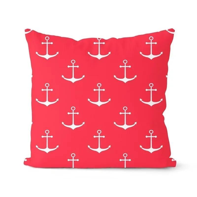 Home Decor Nautical Pattern Anchor, Crab, Shell Pillow Cover Pattern Cushion Covers For Sofa Bedroom Car Pillow Covers