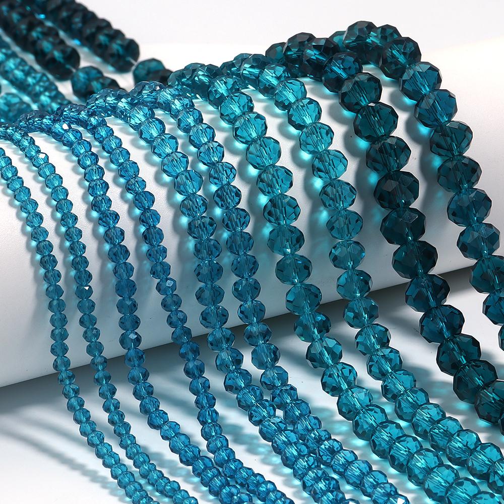 3/4/6/8/10mm Faceted AB Clear Glass Crystal Rondelle Beads Colorful Loose Spacer Beads For Jewelry Making DIY Bracelet Necklace