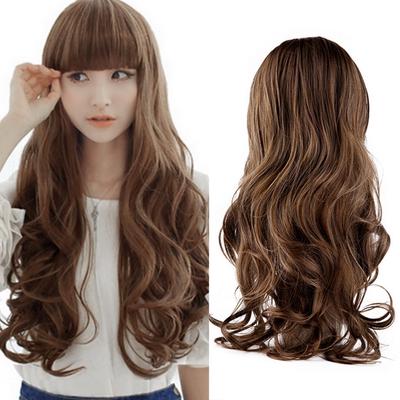 Womens 70cm Long Wavy Curly Hair Synthetic Cosplay Full Wig Wigs Party Costume