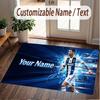 Custom Rug Cristiano Ronaldo Pattern Print Name Text Soft Non‑Slip Floor Carpet for Home Indoor Decoration