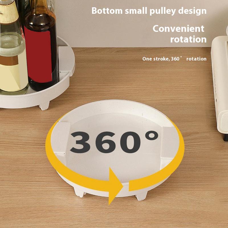 Kitchen Turntable Organizer Seasoning Turntable Organizer 360 Degree Rotation Pantry And Fridge Storage Stand Space-Saving For