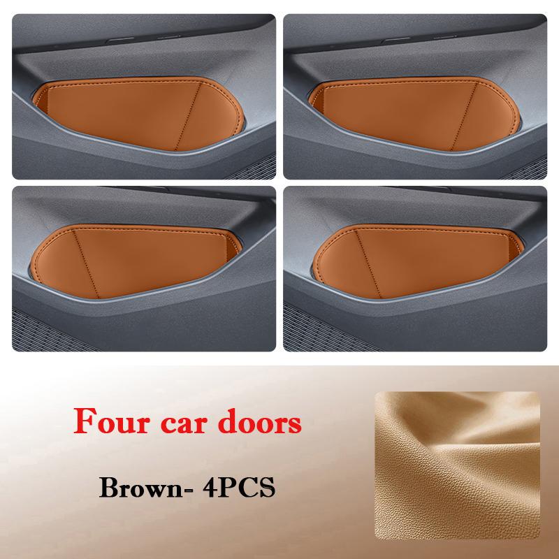 Car Door Slot Storage Pad Leather Door Groove Protective Mat Glove Box Storage Barrel for Volkswagen ID.4 Crozz ID.4 X 2025-2025