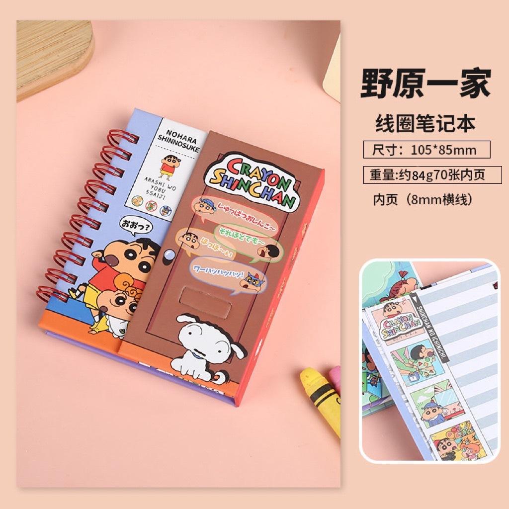New Cartoon Crayon Shin-Chan Magnetic Notebook Coil Notebook Agenda Weekly Notepad Diary Student Study Supplies Boys Girls Gift