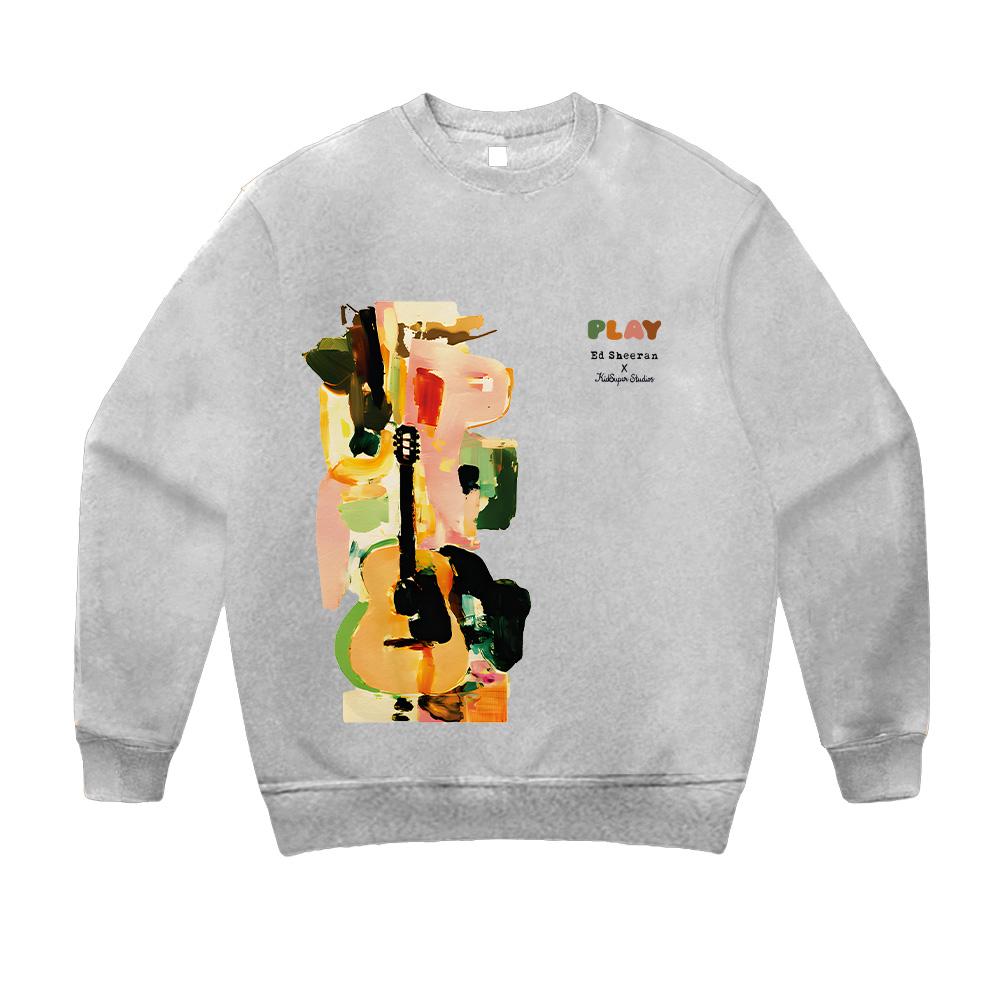 

Ed Sheeran Play X KidSuper Watercolor Sweatshirt Retro Harajuku Aesthetic Clothing Fashion Women Men Fall Long Sleeve Streetwear XXXL серый