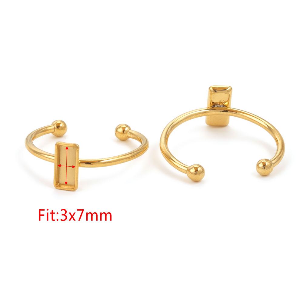 10 Stück Verstellbare Edelstahl Offene Ringfassungen Leere Basis Fassung Cabochon Ringe Für Schmuckherstellung DIY Fingerring Leere