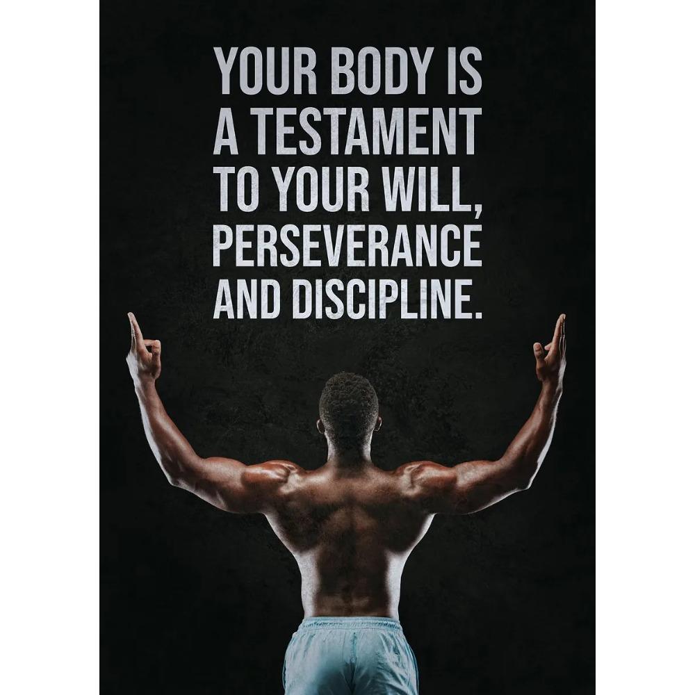 Plakaty motywacyjne do fitnessu Cytaty motywacyjne Pokonaj swój umysł i ciało Wydruki Malarstwo na płótnie Obrazy ścienne Wystrój pokoju w domu