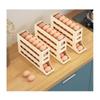 Eggs Holder for Fridge,4 Tiers Auto Rolling Fridge Egg Organizer,Space-Saving Egg Dispenser Holder,Holds 30 Eggs,Kitchen