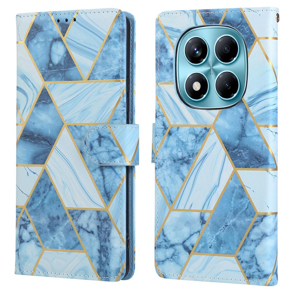 For Xiaomi Redmi Note 14 Pro 4G Case Lacquered Marble Pattern Leather Phone Cover