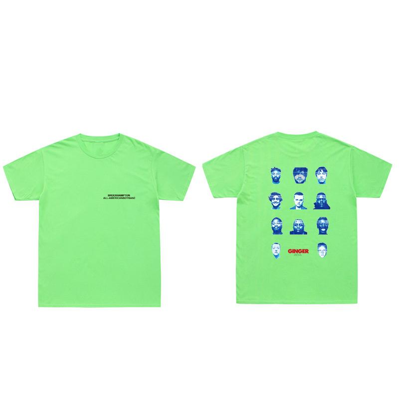 New Casual Brockhampton All-American Boyband T-Shirt Men GINGER Face Print Harajuku Tee Shirt Colorful Funny T Shirts Cotton Top