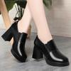 Deep single shoes women's new comfortable work women's shoes platform high heels work shoes women's leather shoes