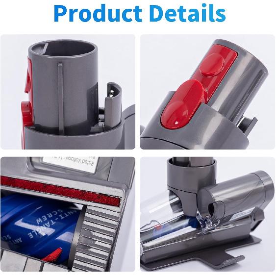 Mini Brush Head Tool Compatible with Dyson V7 V8 V10 V11 V17 Cordless Vacuum Cleaners, Vacuum Couth Mattress Upholstery Tool Head Replacement Parts