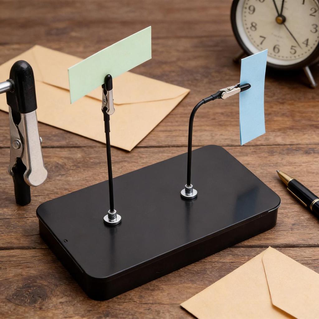 Painting Stand Base with 12PCS Alligator Clips Bendable Secure Magnetic Hobby Airbrushing Painting Stand Set for Card Photo Memo