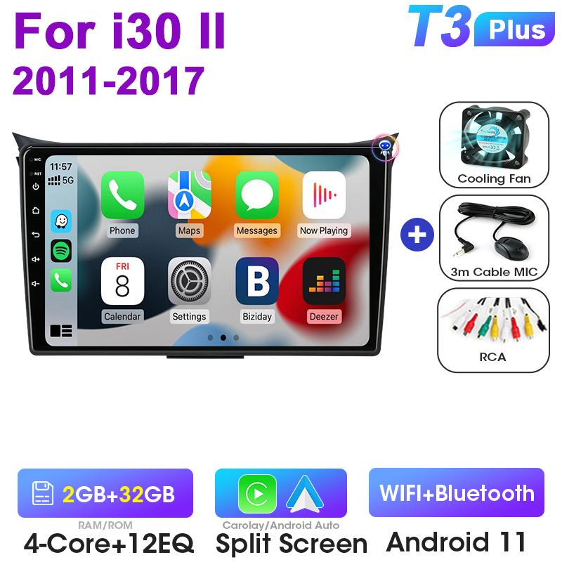 2 Din Android 12 Car Radio For Hyundai I30 II 2 GD 2011 - 2017 Multimedia Video Player GPS 4G Carplay Auto Stereo DVD Head Unit