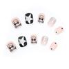 Black and Pink Fake Nails Good Workmanship Natural Appearance for Daily Nails Decoration