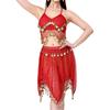 2Pcs Belly Dance Costumes Set for Women Girls Belly Dance Bra Tops and Coins Short Skirt Belly Dancer Outfits Gifts