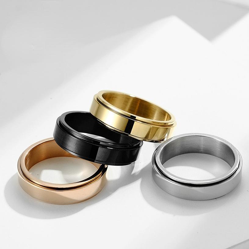 Buy Simple Ring Stainless Steel Smooth Rotating Ring Ring Neutral Wind ...