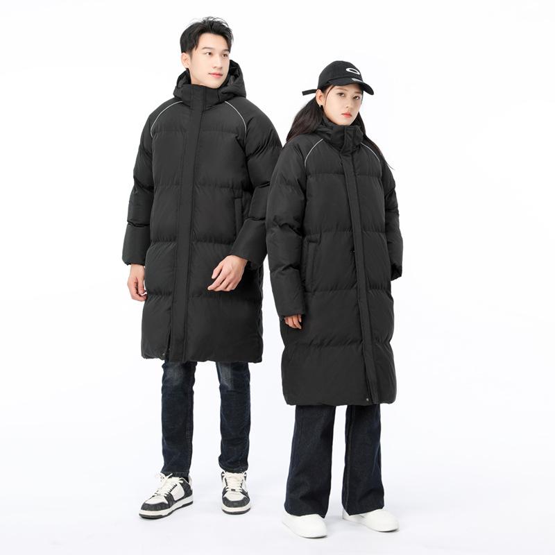 Medium-length Cotton Jacket for Men and Women In The Same Style Winter Thickened Warm Cotton Jacket for Couples Solid Color Cotton Jacket for Men