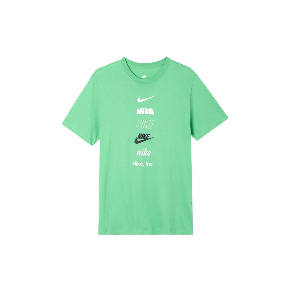 Nike Alphabet Logo Print Pullover Crew Neck T-Shirt Men Tops Green DZ2876-363