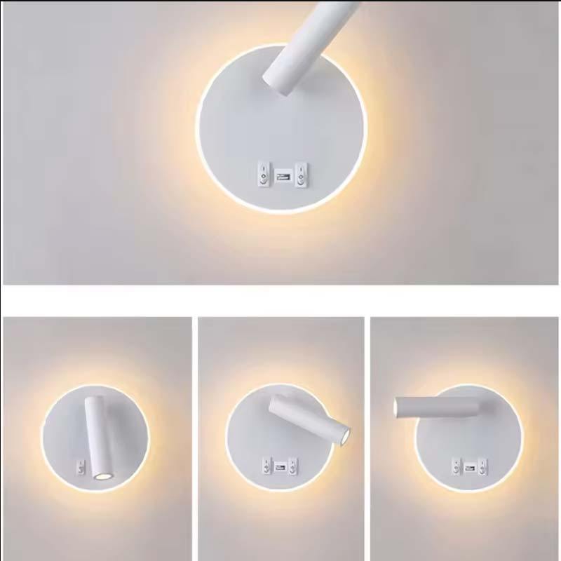 Minimalist LED Wall Mounted Reading Light Rotatable Bedside Wall Lamp Bedroom Decorative Wall Sconce Spotlight