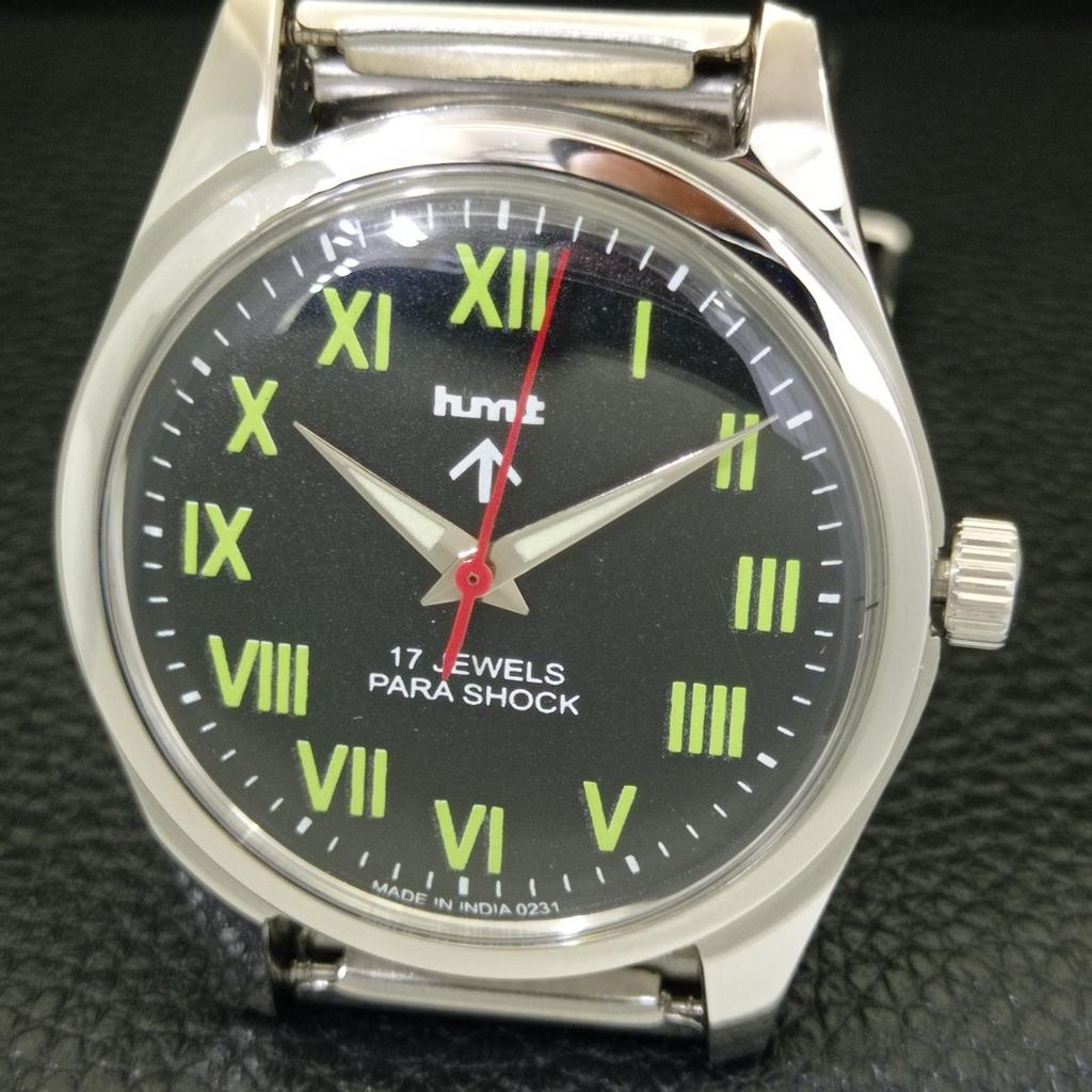HAND-WINDING VINTAGE HMT INDIAN MENS BLACK COLOR DIAL WATCH A440962-4