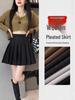 Autumn Winter Thickened Wool Pleated A-Line High Waist Plus Size Short Skirt for Petite Women