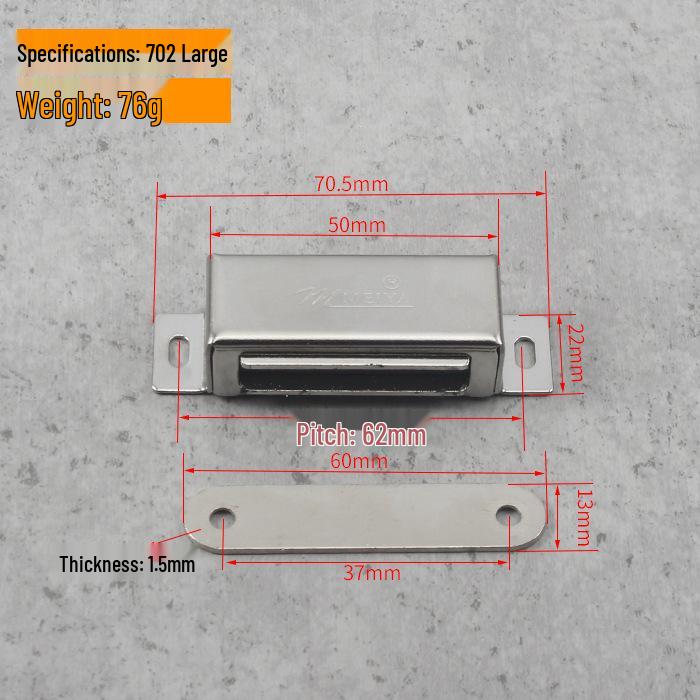 Magnetic Stainless Steel Cabinet Door Bumper & Clip for Wood Furniture