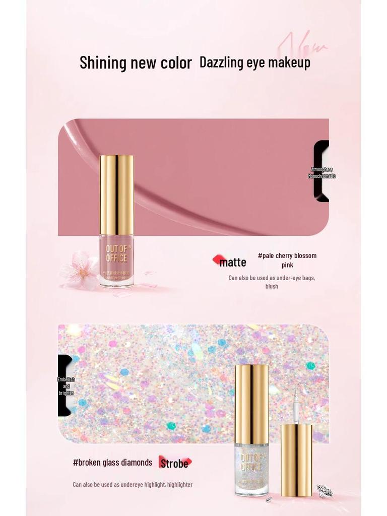 OUTOFOFFICE Temperament Mist Versatile Liquid Eyeshadow - Fine Shimmer, Matte, Glitter, Portable for Daily Use