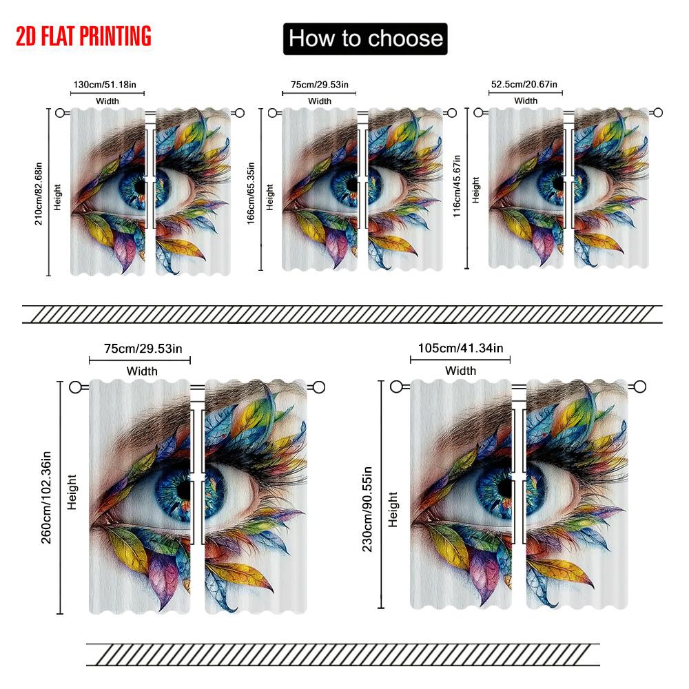 Plane Printing Curtains Digital Printed Brilliant Iris Eyes Polyester Without Rod All Seasons Ldeal Bedroom Made Of Decor