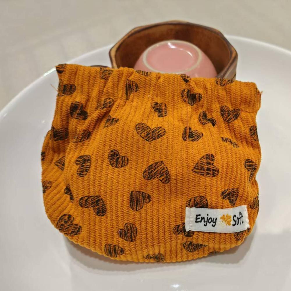 

Cute Mini Shrapnel Bag Corduroy Soft Storage Bag Earphone Bag Lipstick коричневий