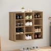 Shoe Cabinet 77.5 X 30 X 67 Cm Engineered Wood Artisan Oak