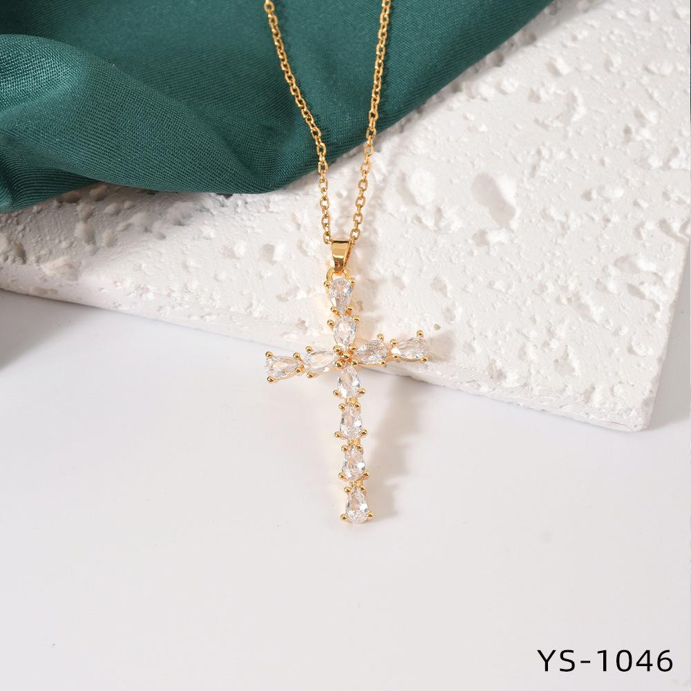 Fashion Trendy Titanium Steel Cross Necklace Women Luxury Versatile Accessory