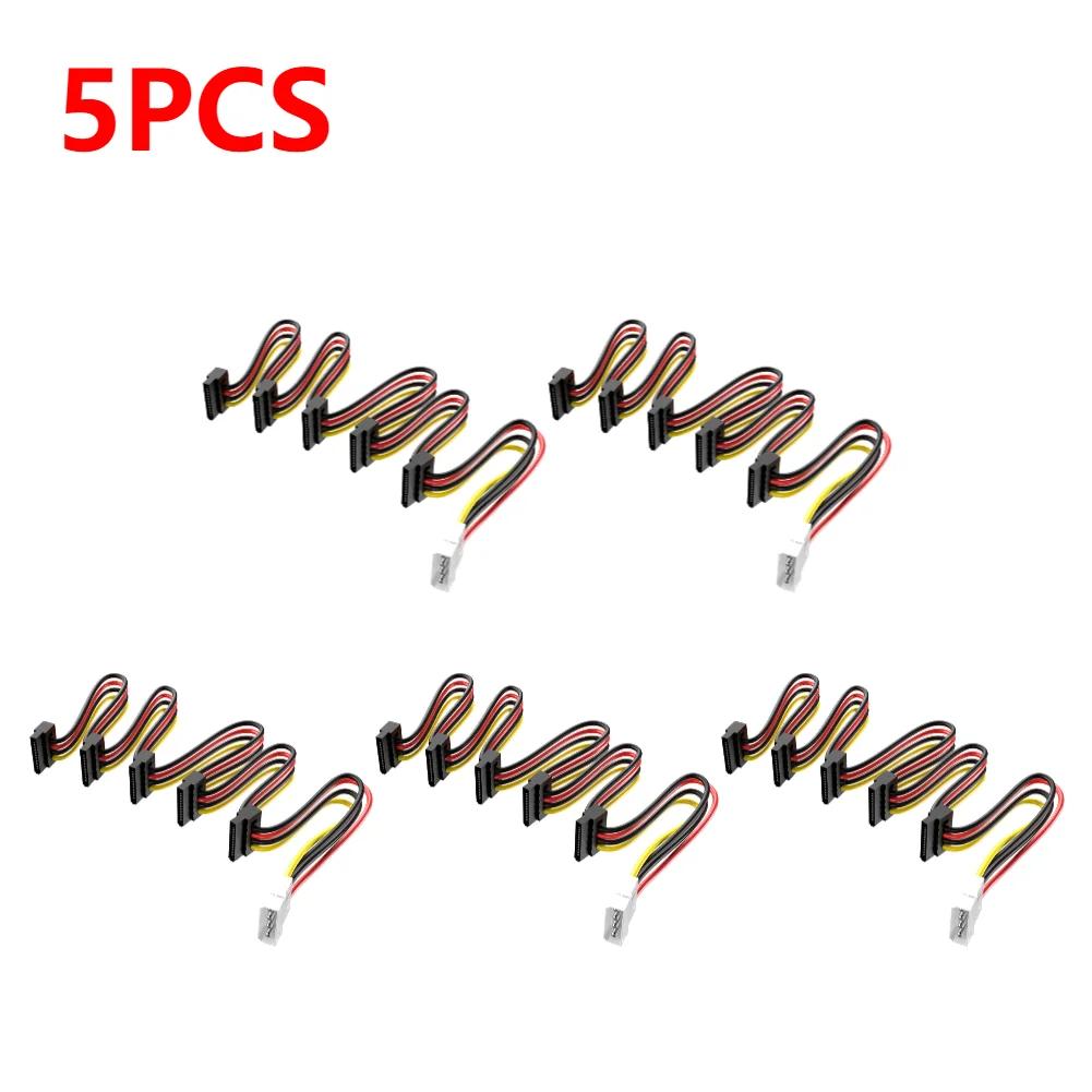 SATA 3,5/2,5 Zoll 1 zu 5 SATA Festplatten Netzteil Verteilerkabel Schnur 18AWG SATA Stromkabel Server DIY Verteilerkabel