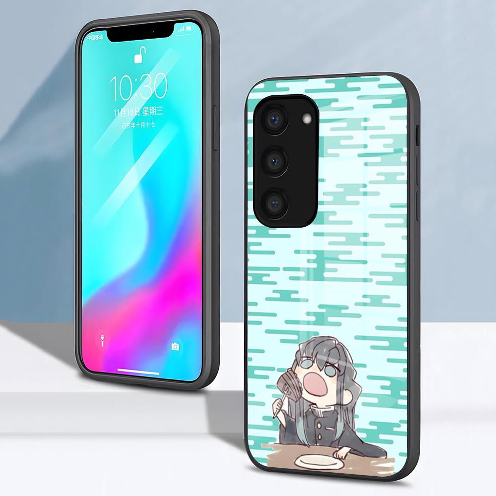 

Чехол для телефона Muichiro Tokito из аниме для Samsung S26 S25 S24 FE S23 S22 S21 Plus S20 Ultra Note20Ultra Черная стеклянная крышка Galaxy S24 Ultra