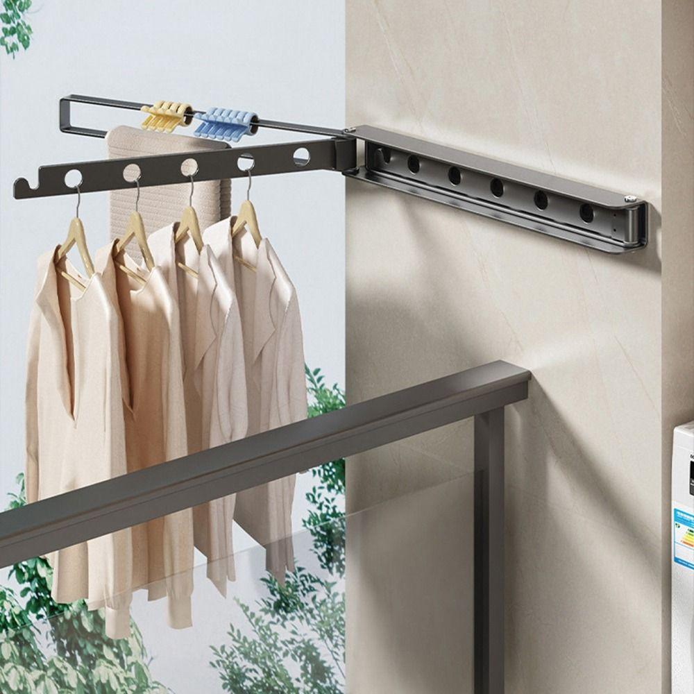 

Wall Mounted Invisible Drying Racks No Hole Clothing Drying Rack Indoor сірий